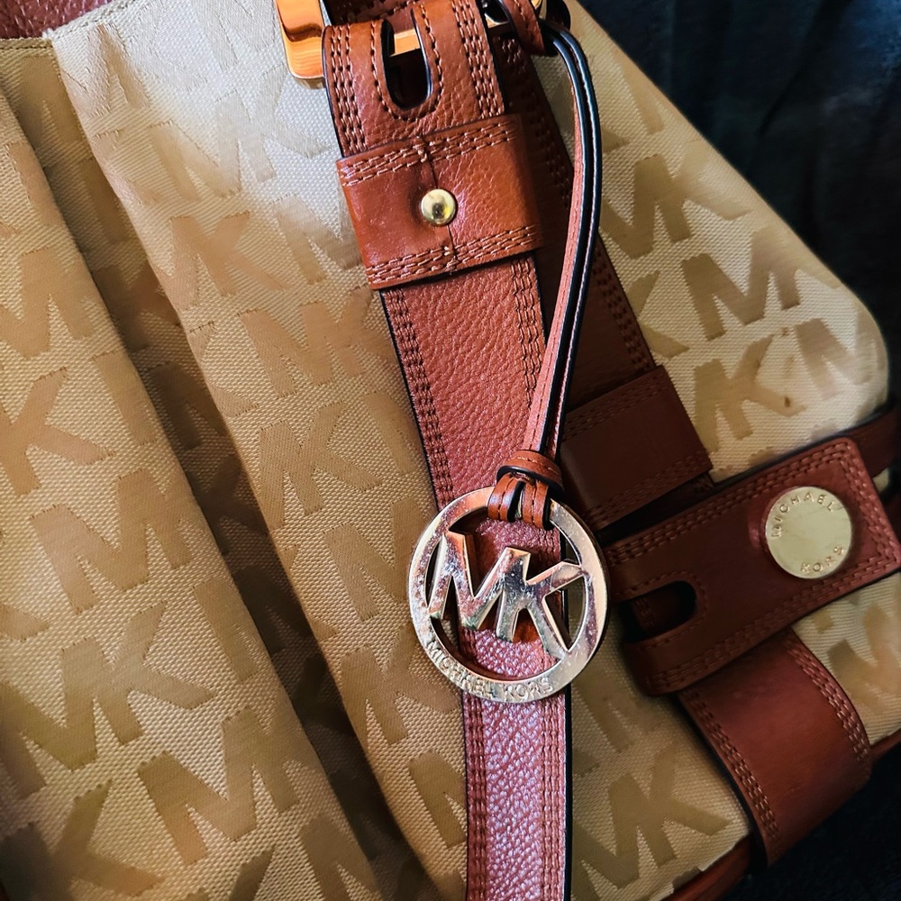 Michael Kors canvas and leather bag